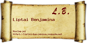 Liptai Benjamina névjegykártya